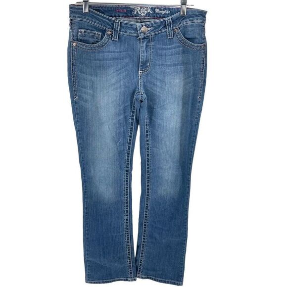 Rock 47 By Wrangler Womens Low Rise Jeans Embroidered Medium Wash Denim Size 26 - Picture 11 of 11